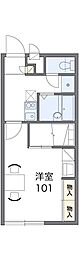 レオパレスグリーングラス 1Kの間取図画像