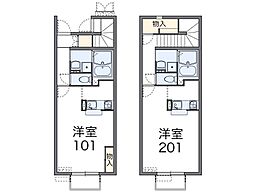 レオネクストAulii 1Kの間取図画像