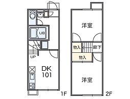 レオパレスアキラ 2DKの間取図画像