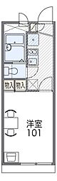 レオパレスクレール福田 1Kの間取図画像