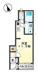 アステール 1Kの間取図画像