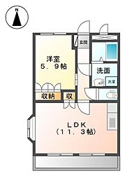 プロニティN2 1LDKの間取図画像