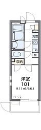 ジャバ石井 1Kの間取図画像