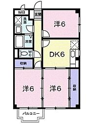 サニーコートすみれ 3DKの間取図画像