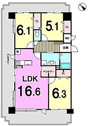 エンゼルハイム井尻第3 3LDKの間取図画像