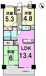 コアマンション博多南 3LDKの間取図画像