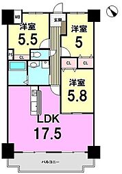 エバーライフ井尻駅南 3LDKの間取図画像
