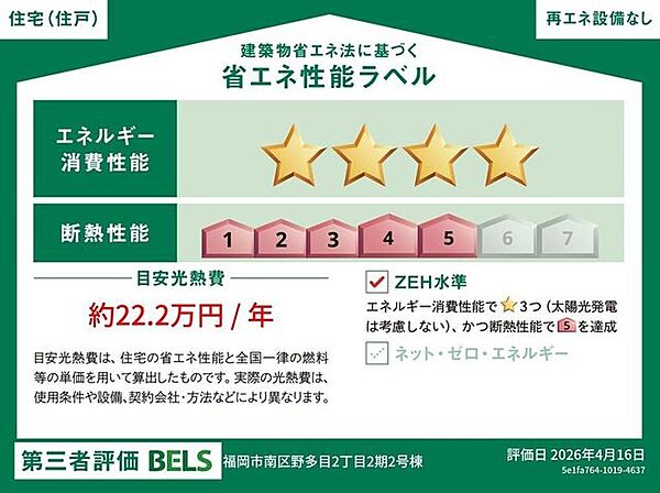 省エネ性能ラベルを拡大表示