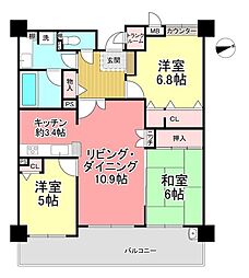 ライオンズマンション野間大池公園 3LDKの間取図画像