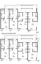 フォレストタウンR 2階1Kの間取り