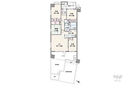 パレ昆陽池公園プルミエール 4LDKの間取図画像