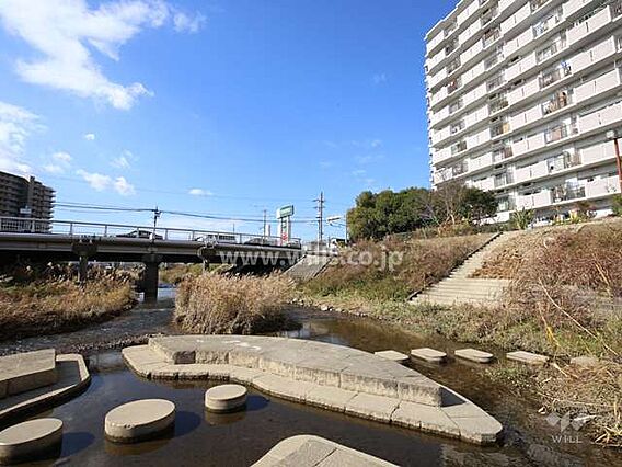 川には親水公園...