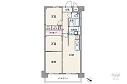 伊丹レックスマンション 3LDKの間取図画像