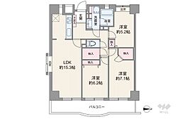 伊丹中央シティハウス 3LDKの間取図画像