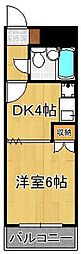第14共立ビル 1DKの間取図画像