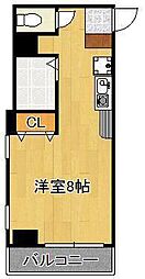 サニーベール前田 3階ワンルームの間取り