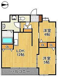 THE GRANDE HILLS 2LDKの間取図画像
