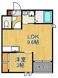 レガリスト戸畑 1LDKの間取図画像