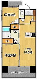 アースコート桜通り 2LDKの間取図画像
