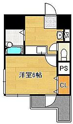 ニューサンリバー8番館 1Kの間取図画像