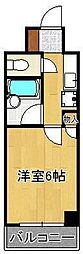 ロイヤルシャトー桃園 1Kの間取図画像