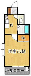 パークサイド60 1Kの間取図画像