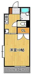 コンドミニアム西本町 1Kの間取図画像