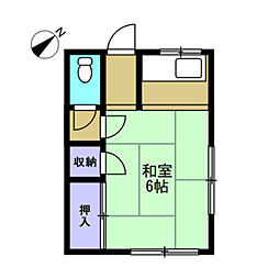 斉藤荘 ワンルームの間取図画像