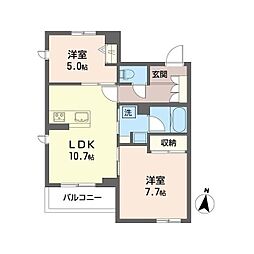 リネル 2LDKの間取図画像