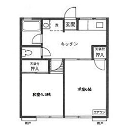 シティハイム中浜 2Kの間取図画像