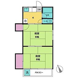 コーポ友山 2Kの間取図画像