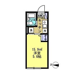 アネシス大師公園 1Kの間取図画像