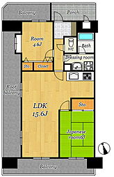 エンゼルハイム井尻第2 701 2LDKの間取り