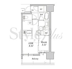 Brillia名駅二丁目 3階1LDKの間取り