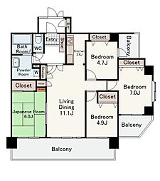 エイルスクエア千鳥 4LDKの間取図画像