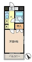 メゾン・ド・リバージュ 1Kの間取図画像