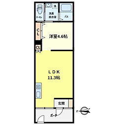 さくら弐番館 1LDKの間取図画像