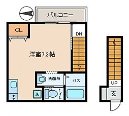 Rex西水元 ワンルームの間取図画像