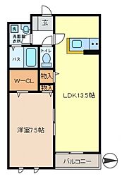 グランドール南水元 1LDKの間取図画像