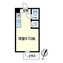 Cubekanamachi5 ワンルームの間取図画像