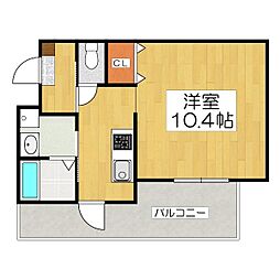 win21 4階1Kの間取り