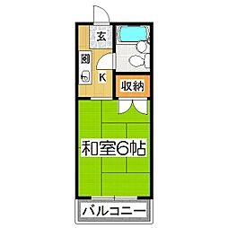 ハイツコワフュール 1Kの間取図画像