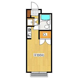 岡本マンション ワンルームの間取図画像