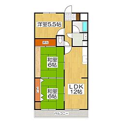 グリーンヒル天神 3LDKの間取図画像