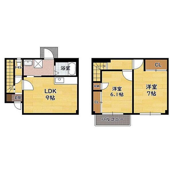 リバティツゥB棟 6｜滋賀県長浜市宮司町(賃貸テラスハウス2LDK・1階・59.57㎡)の写真 その2