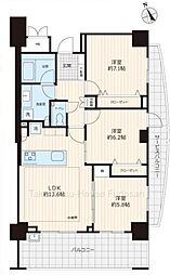 パークコート麻布十番三田ガーデン 3LDKの間取図画像