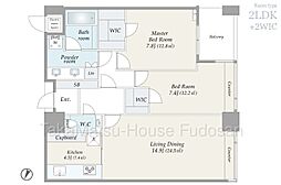 パークコート赤坂ザタワー 2LDKの間取図画像