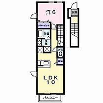 プリムヴェールＢ 203 ｜ 徳島県小松島市中田町字蛭子ノ本85番地1（賃貸アパート1LDK・2階・41.98㎡） その2