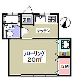 キルシェ太子堂 1Kの間取図画像