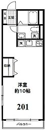 グロリアハイツ ワンルームの間取図画像